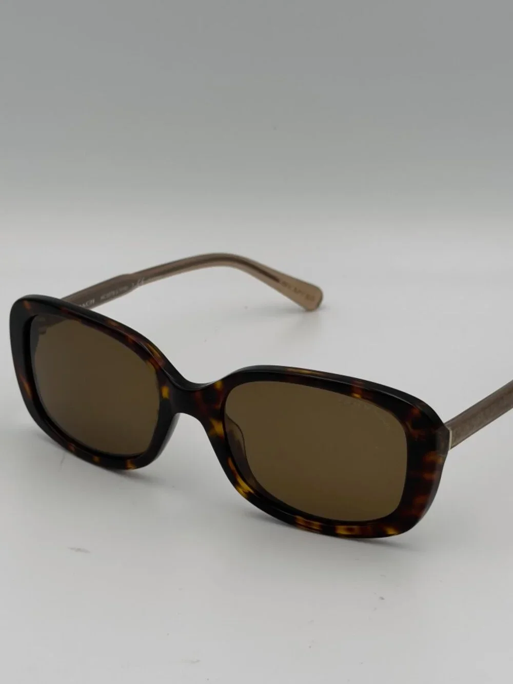 Coach HC8278 Polarized Sunglasses Dark Tortoise Brown 53mm NEW